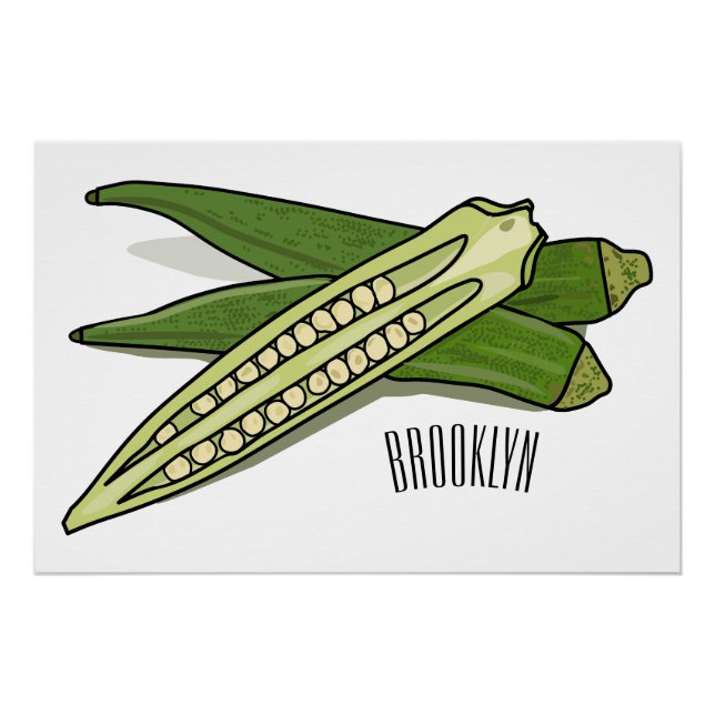 Pôster Ilustração de desenho de Okra (Frente)