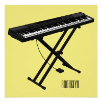 Ilustração de desenho de piano de teclado