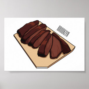 Poster Ilustração de desenho do peito de carne