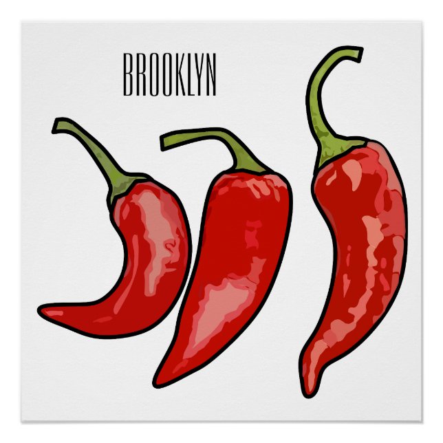 Pôster Ilustração de desenho em chili (Frente)