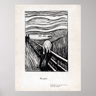 Poster Ilustração de Edvard Munch o gritar