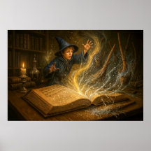 Ilustração de fantasia de jovem mago com livro