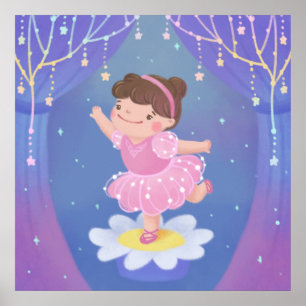 Poster Ilustração de Fantasia do Sonho da Bailarina