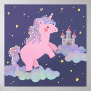 Poster Ilustração de Fantasia do Sonho do Unicórnio