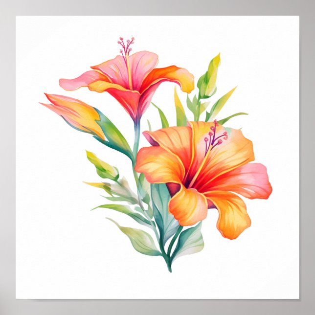 Poster Ilustração de flor de desenho animado (Frente)