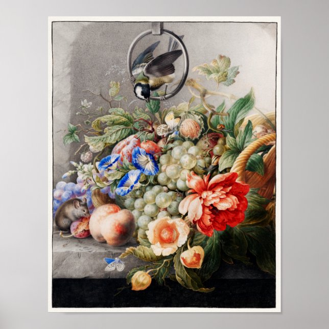 Poster Ilustração de Flor de Vintage (Frente)