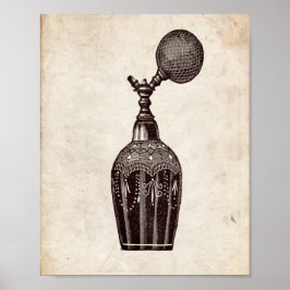 Poster Ilustração de Garrafa de Perfume Vitoriana