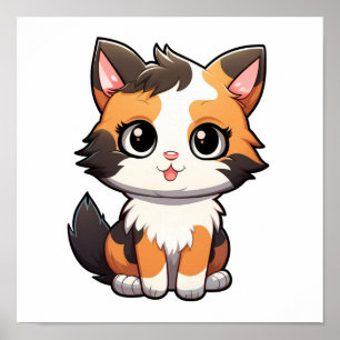 Poster Ilustração de gato animado