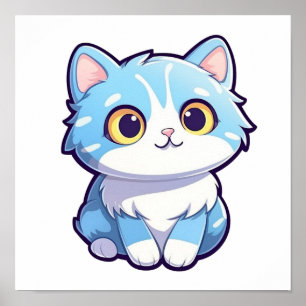 Poster Ilustração de gato animado