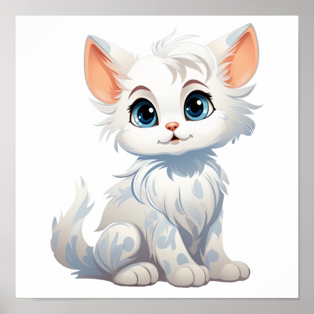 Poster Ilustração de gato animado (Frente)