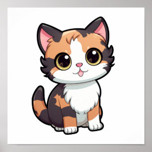 Poster Ilustração de gato animado