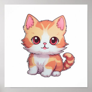 Poster Ilustração de gato animado