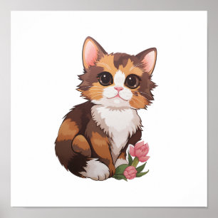 Poster Ilustração de gato animado