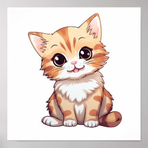 Poster Ilustração de gato animado