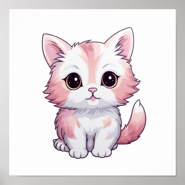 Poster Ilustração de gato animado (Frente)