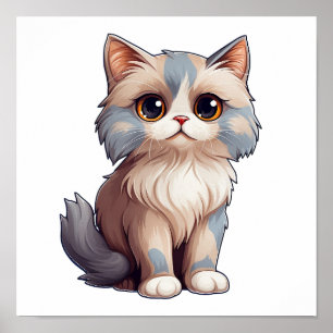 Poster Ilustração de gato animado