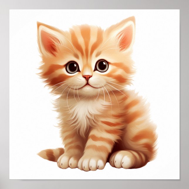 Poster Ilustração de gato animado (Frente)