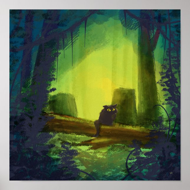 Poster Ilustração de Gato da Selva (Frente)