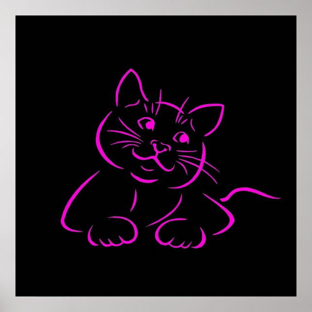 Poster Ilustração de Gato de Gatinho Gato (Frente)