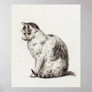 Poster Ilustração de Gato de Vintage