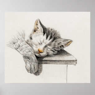 Poster Ilustração de Gato de Vintage