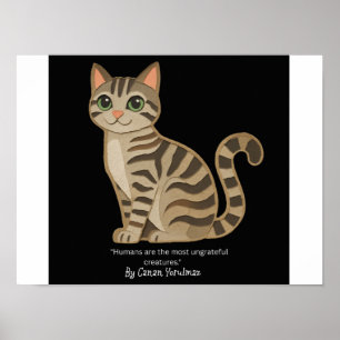 Poster Ilustração de Gato Fofo com Citação Significativa 