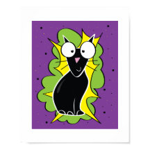 Ilustração de Gato Negro Bonito - Crianças Arte An