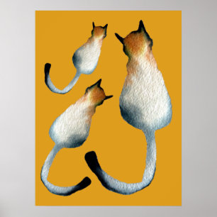 Poster Ilustração de gato preto e marrom da Tabby