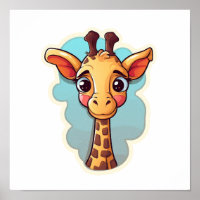 Ilustração de girafa de desenho animado