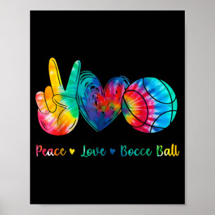 Poster Ilustração de Gravata de Paz Amor Bola de Bocce