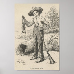 Pôster Ilustração de Huckleberry Finn