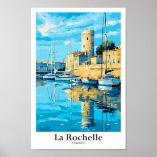 Poster Ilustração de La Rochelle France Viagem Vintage