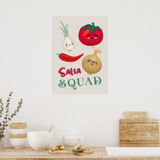 Poster Ilustração de Legumes da Cute Salsa Squad