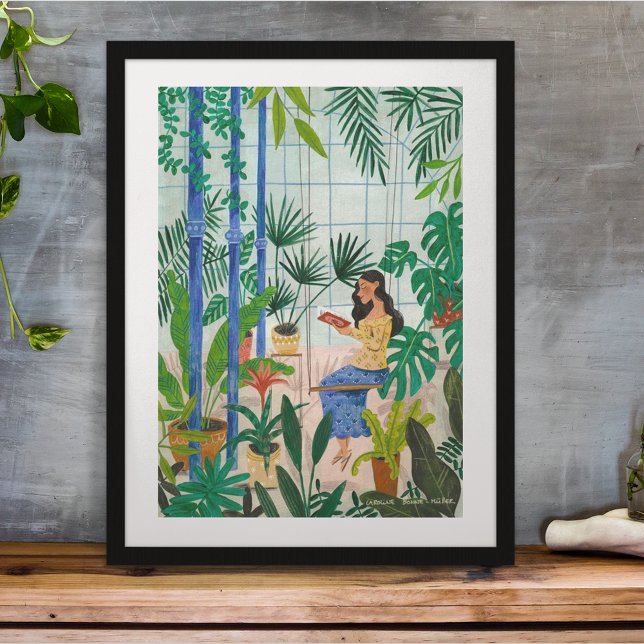 Poster Ilustração de leitura em estufa (Criador carregado)