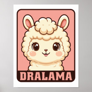 Poster Ilustração de lhama fofa design