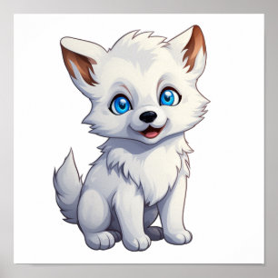 Poster Ilustração de lobo de desenho animado