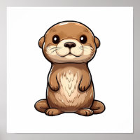 Ilustração de lontra de desenho animado