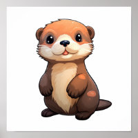 Ilustração de lontra de desenho animado