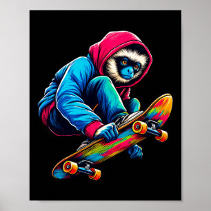 Poster Ilustração de Macaco Siamang Legal e Divertido And