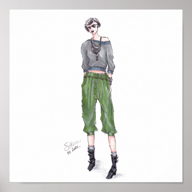 Pôster Ilustração de Moda (Frente)