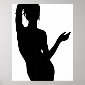 Poster Ilustração de moda da silhueta de moda