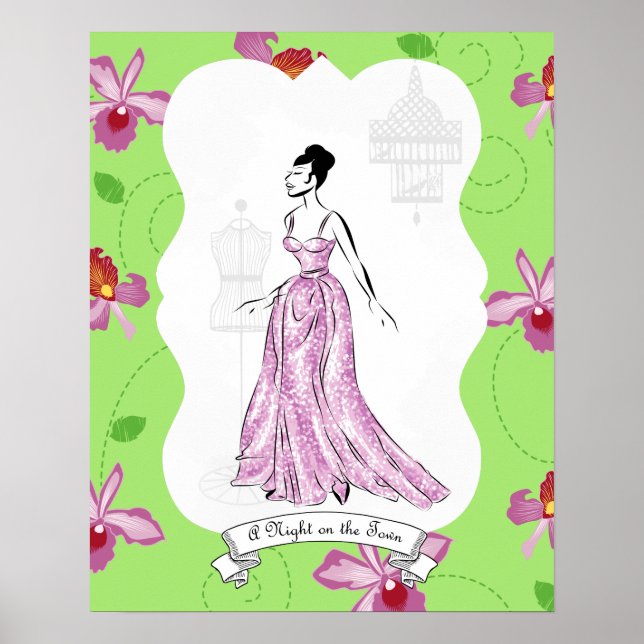 Pôster Ilustração de Moda Fois à Paris (Frente)