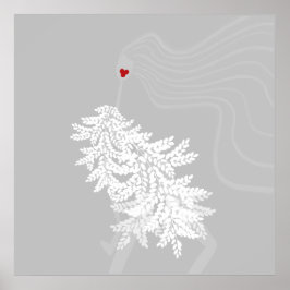 Poster Ilustração de Moda Mínima Botânica de Cabelo Longo