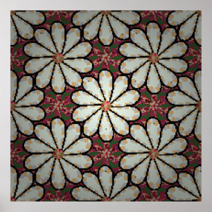 Poster Ilustração de Motley. Pequenas flores coloridas. S