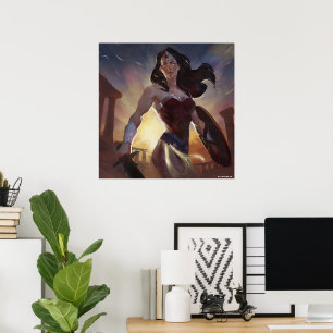 Poster Ilustração de Mulher Maravilha de Crise Infinita