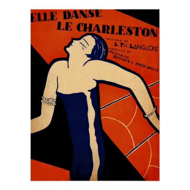 Pôster Ilustração de Música Art Deco (Frente)