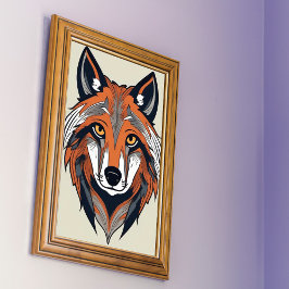 Poster Ilustração de Na moda Simplificada do Lobo