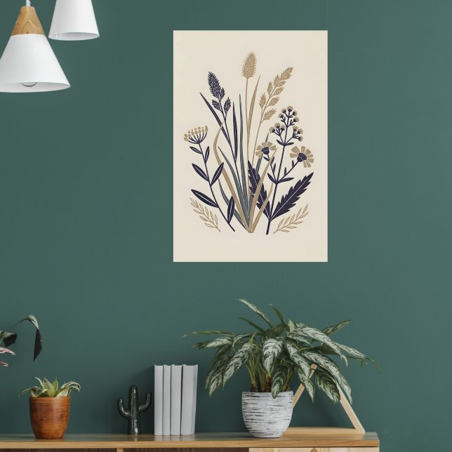 Poster Ilustração de natureza sem som (Sala de Estar 1)