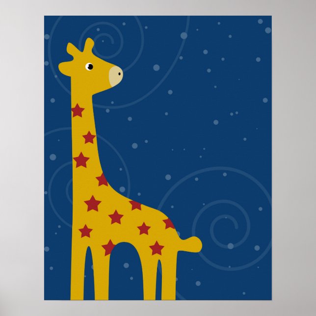 Poster Ilustração de Nursery Giraffe bonitinha de Savana (Frente)