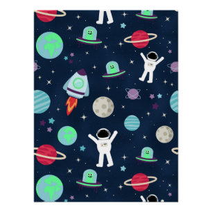 Pôster ilustração de padrão espacial